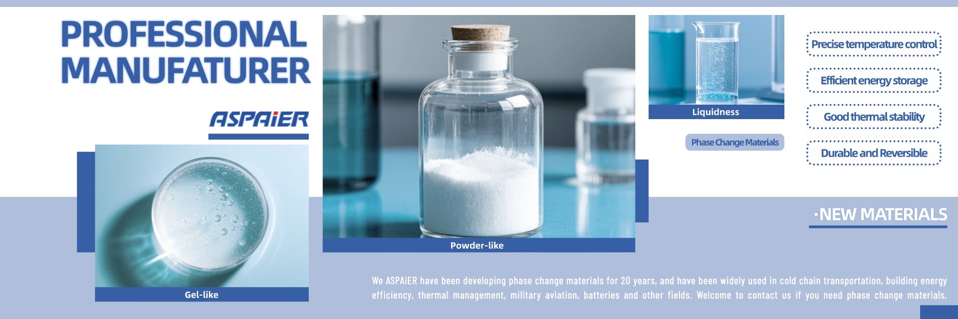 kwaliteit Gewijde PCM voor koude keten fabriek